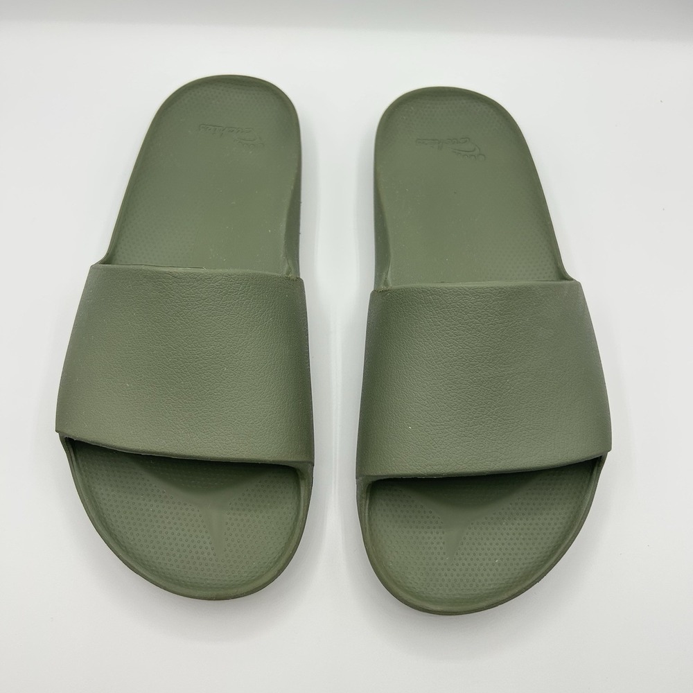 Archies Arch Support Slides Mens 9 mens 10 Olive Green Comfort Sandals